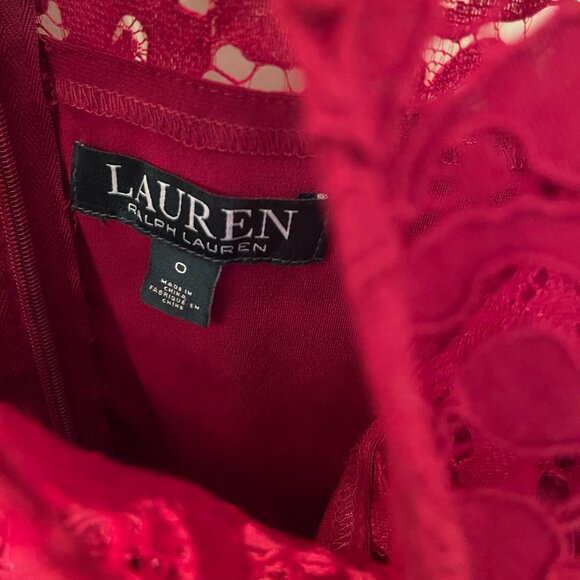NEW Lauren Ralph Lauren Red Dress - Size 0 - Picture 4 of 6